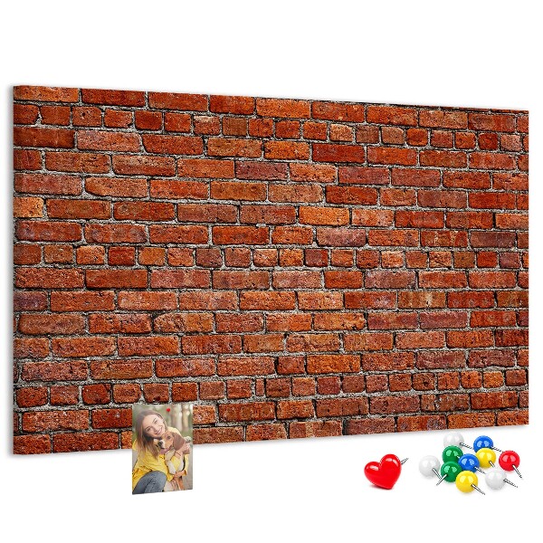 Nástěnka Cihlová zeď v teplých odstínech.