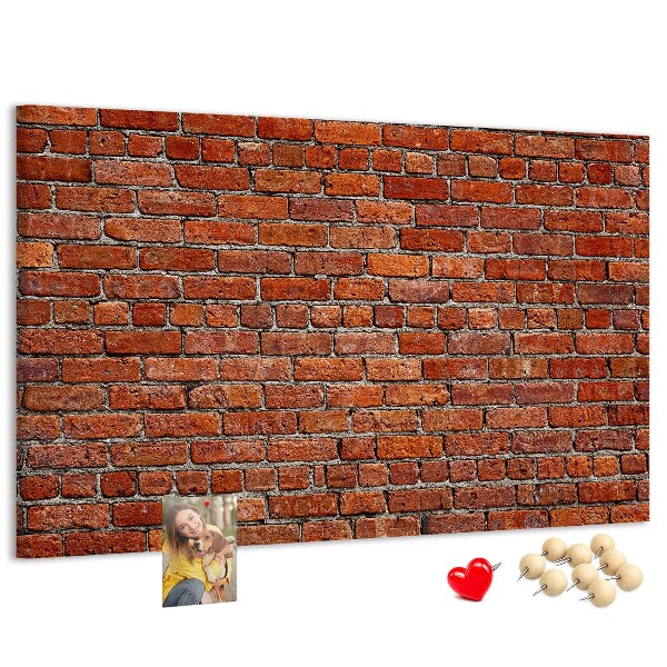 Nástěnka Cihlová zeď v teplých odstínech.