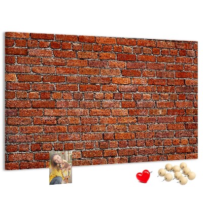 Nástěnka Cihlová zeď v teplých odstínech.