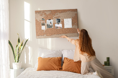Fětská nástěnka Mapa světa na korkové tabuli