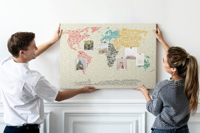 Nástěnka Mapa světa slovy a barvami