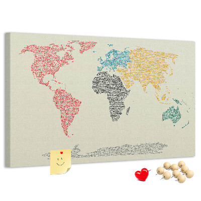 Nástěnka Mapa světa slovy a barvami