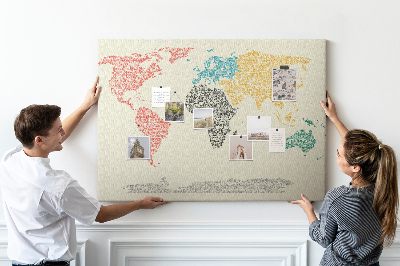 Nástěnka Mapa světa slovy a barvami