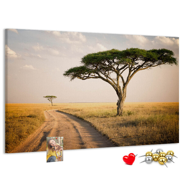 Korková nástěnka Cesta africkou krajinou se stromem