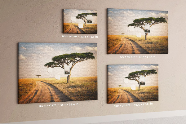 Korková nástěnka Cesta africkou krajinou se stromem