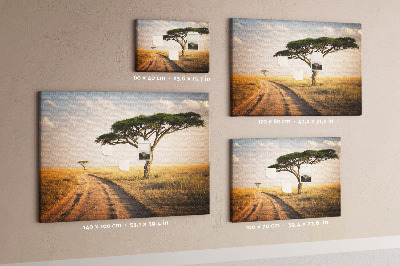 Korková nástěnka Cesta africkou krajinou se stromem
