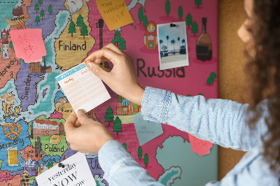 Fětská nástěnka Barevná mapa Evropy s názvy zemí