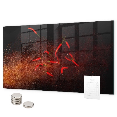 Magnetická tabule na zeď s motivem chilli papriček