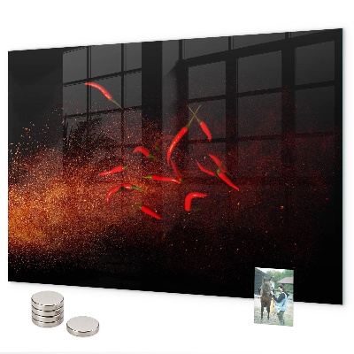 Magnetická tabule na zeď s motivem chilli papriček