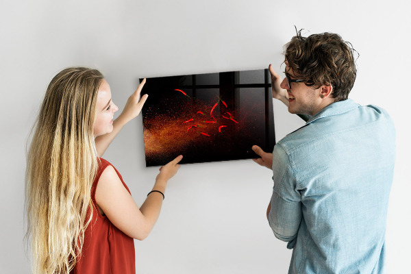 Magnetická tabule na zeď s motivem chilli papriček