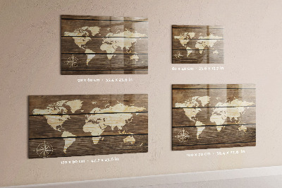 Mapa světa na magnetické tabuli magnetické provedení