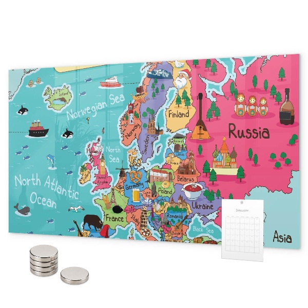 Magnetická tabule na zeď mapa Evropy
