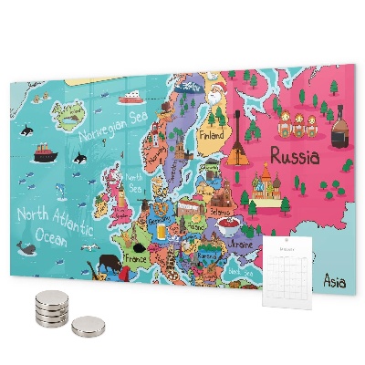 Magnetická tabule na zeď mapa Evropy