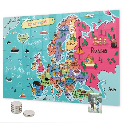 Magnetická tabule na zeď mapa Evropy