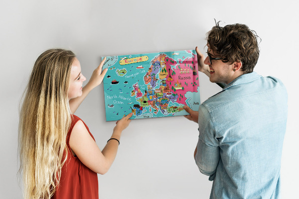 Magnetická tabule na zeď mapa Evropy