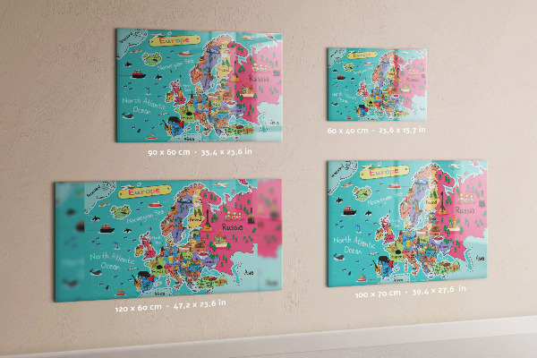 Magnetická tabule na zeď mapa Evropy