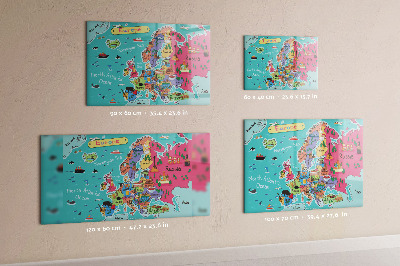Magnetická tabule na zeď mapa Evropy