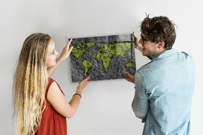Mapa světa magnetická tabule na zeď