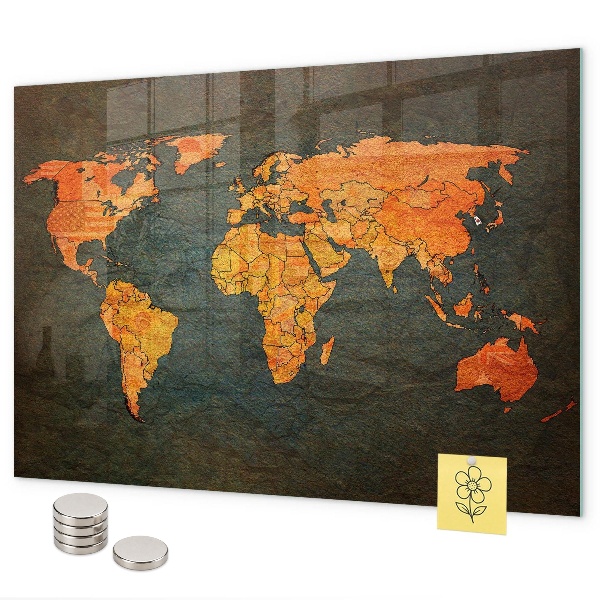 Mapa světa magnetická tabule