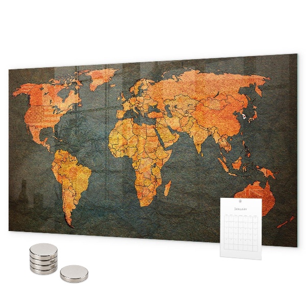 Mapa světa magnetická tabule