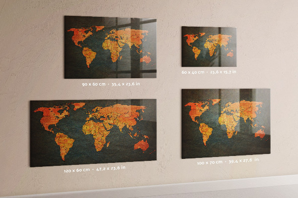Mapa světa magnetická tabule