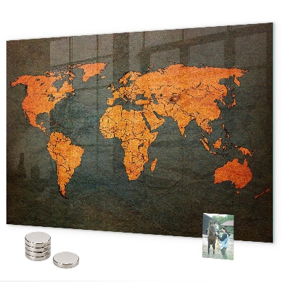 Mapa světa magnetická tabule