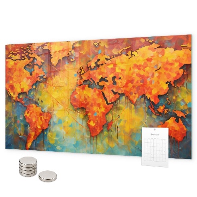 Dekorativní mapa světa magnetická tabule na zeď