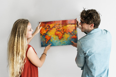 Dekorativní mapa světa magnetická tabule na zeď