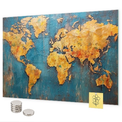 Dekorativní mapa světa magnetická tabule na zeď