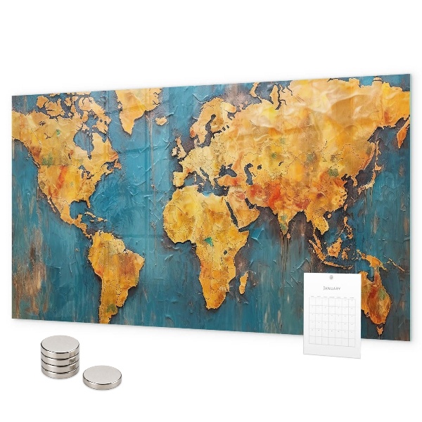 Dekorativní mapa světa magnetická tabule na zeď
