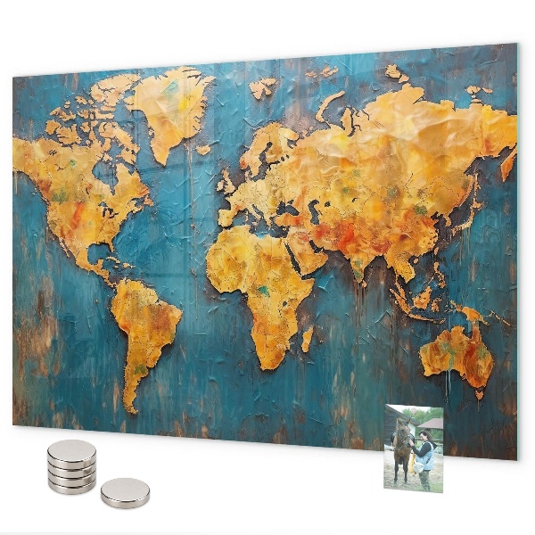 Dekorativní mapa světa magnetická tabule na zeď