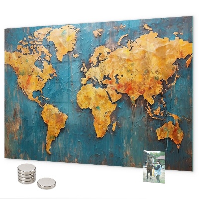 Dekorativní mapa světa magnetická tabule na zeď