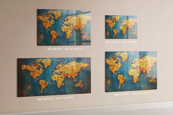 Dekorativní mapa světa magnetická tabule na zeď