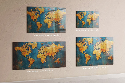 Dekorativní mapa světa magnetická tabule na zeď