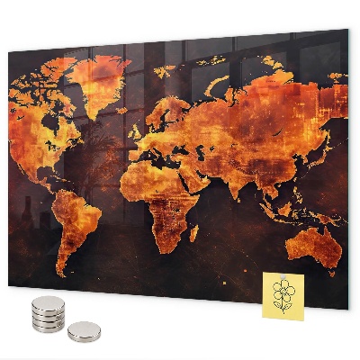 Mapa světa magnetická tabule na zeď
