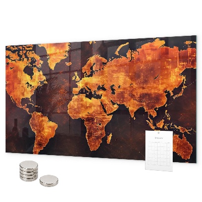 Mapa světa magnetická tabule na zeď