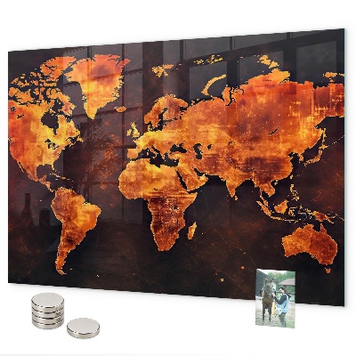Mapa světa magnetická tabule na zeď