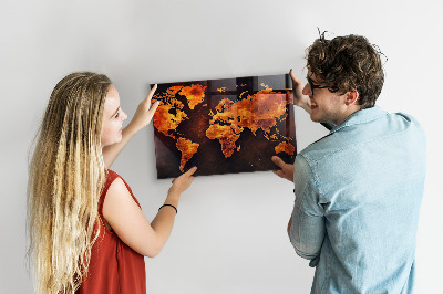 Mapa světa magnetická tabule na zeď