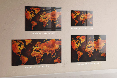 Mapa světa magnetická tabule na zeď