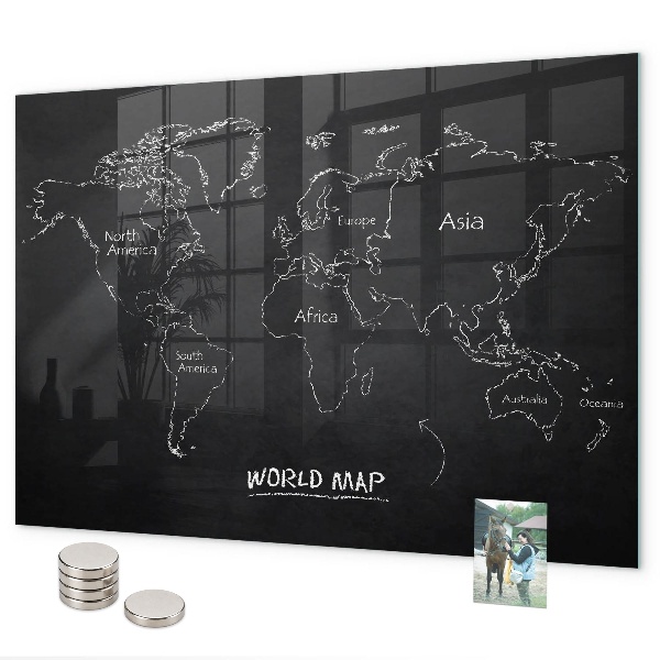 Magnetická tabule mapa světa se zobrazením Země