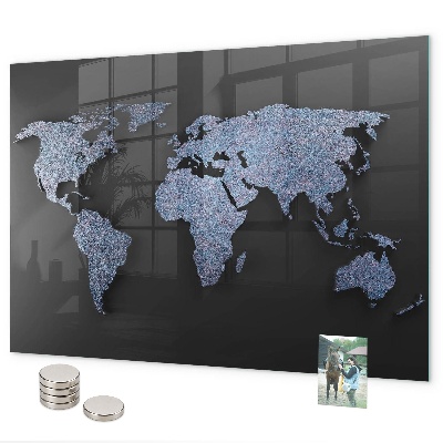 Magnetická tabule ve stylu 3D mapy světa
