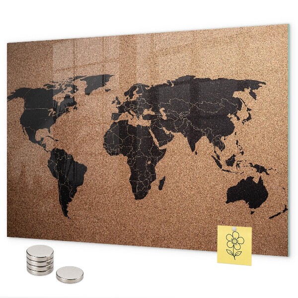 Magnetická tabule Mapa světa nástěnná