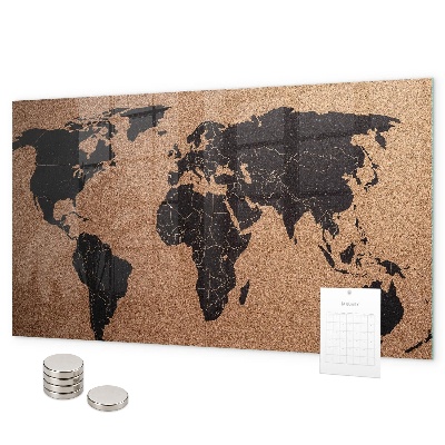 Magnetická tabule Mapa světa nástěnná