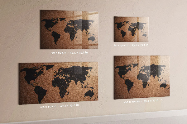 Magnetická tabule Mapa světa nástěnná