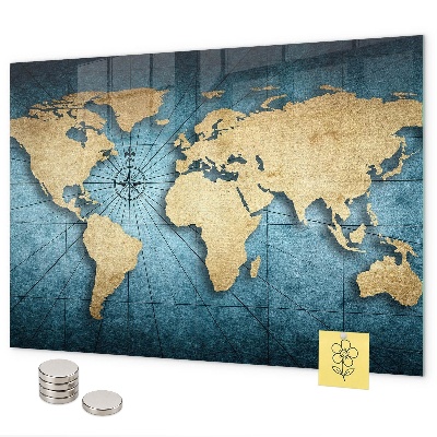 3D mapa světa magnetická tabule na zeď