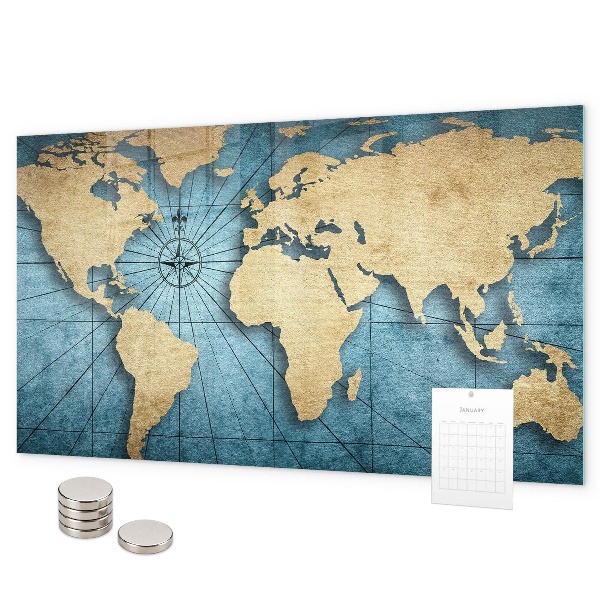3D mapa světa magnetická tabule na zeď