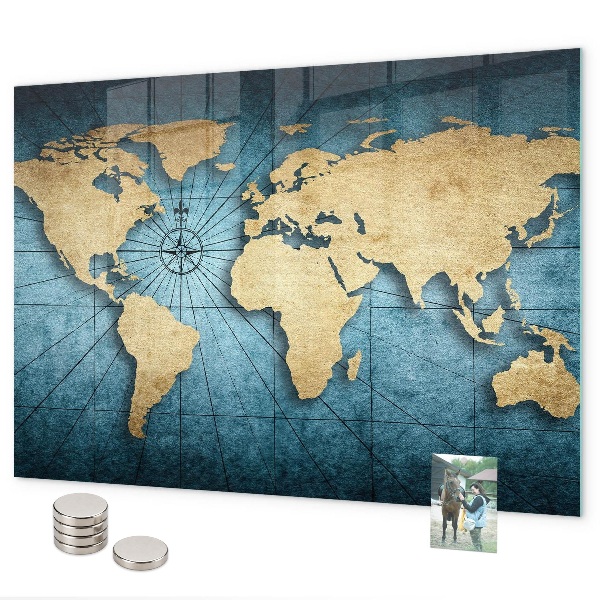3D mapa světa magnetická tabule na zeď