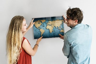 3D mapa světa magnetická tabule na zeď