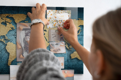 3D mapa světa magnetická tabule na zeď