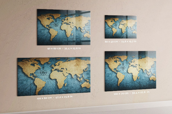 3D mapa světa magnetická tabule na zeď